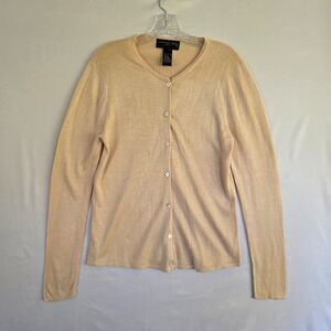 August Silk 100 % Silk Button up cardigans Beige Sz L